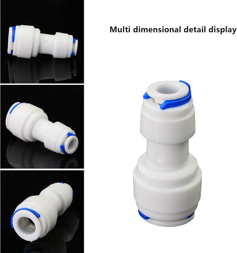 AimatRun Water purifier adapter, 1/4 "FPT x 3/8" pipe quick connector, outer diameter 1/4 to 3/8 inch quick push plastic pipe connector, suitable for reverse osmosis filtration RODI system 5PCS - Image 2